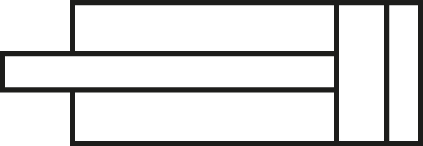 Schaltsymbol: einfachwirkender Hydraulikzylinder